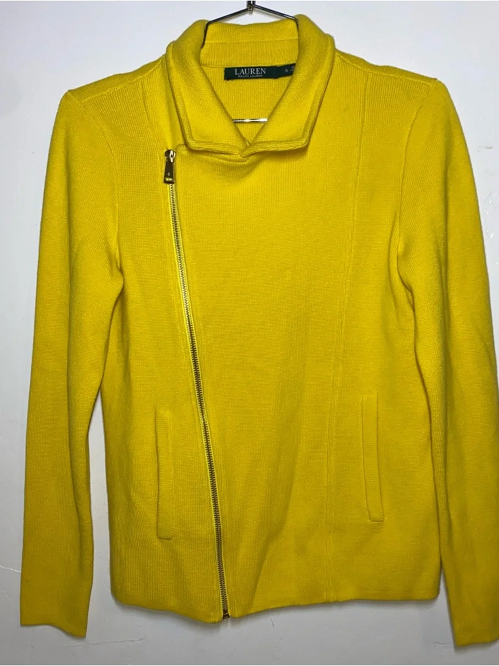 Lauren Ralph Yellow Knit Moto Jacket
Asymmetrical Zip Size S - Picture 3 of 5